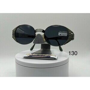 Vintage Sunglasses NOS Y2K Round Style Gray Lens Vogue Green Frame 2000s Retro